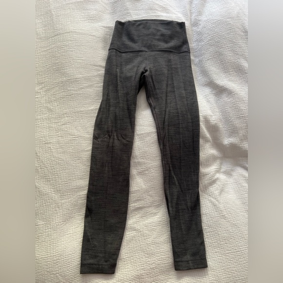 Lululemon Align Pant 25 inch inseam. Size 4. Color: heather grey textured knit - Picture 3 of 6